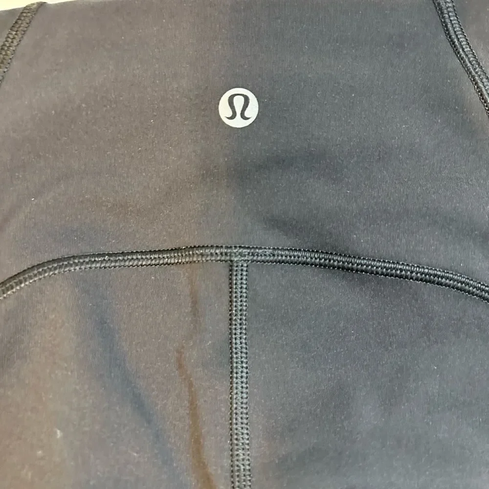 EUC Lululemon Women’s Black Train Times Crop Athletic Leggings 17” Mesh - Size 6